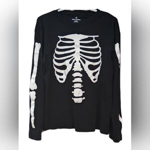 Joe Fresh Black Skeleton Graphic Long Sleeve Tee